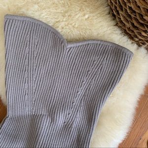 Zara Knit Strapless Midi Dress Gray sz M